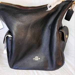 Brand New Black Leather Coach Purse with Tags & Protective covering